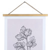 Pink Floral Print Scroll Wall Art