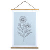 Blue Floral Print Scroll Wall Art