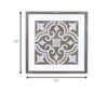 Wooden Gray and Beige Geometric Tile Wall Plaque