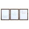 Set of 3 Wooden Brave Calm Kind Wall Frame Decor