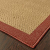 3x5 Beige and Red Plain Indoor Outdoor Area Rug