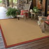 5x8 Beige and Red Plain Indoor Outdoor Area Rug