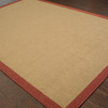 9x13 Beige and Red Plain Indoor Outdoor Area Rug