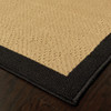 6x9 Beige and Black Plain Indoor Outdoor Area Rug