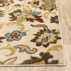 3x5 Ivory and Red Floral Vines Area Rug