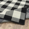 2x8 Black and Ivory Gingham Indoor Outdoor Runner Rug