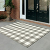 4x6 Gray and Ivory Gingham Indoor Outdoor Area Rug