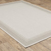 8x10 Ivory and Gray Bordered Indoor Outdoor Area Rug