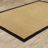 2x4 Beige and Black Plain Indoor Outdoor Scatter Rug