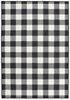 2x4 Black and Ivory Gingham Indoor Outdoor Area Rug