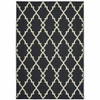 3x5 Black and Ivory Trellis Indoor Outdoor Area Rug