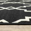 3x5 Black and Ivory Trellis Indoor Outdoor Area Rug