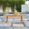 Natural Wood Metal Base Rectangular Coffee Table