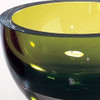 Moss Green Mouth Blown Polish Crystal Thick Walled Bowl