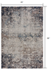 4 x 6 Navy and Beige Distressed Vines Area Rug