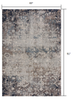 5 x 8 Navy and Beige Distressed Vines Area Rug