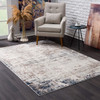 5 x 8 Navy Blue Distressed Striations Area Rug