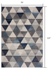 7 x 10 Navy Blue Geometric Diamond Area Rug