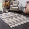 2 x 10 Blue and Beige Distressed Stripes Runner Rug