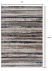 2 x 10 Blue and Beige Distressed Stripes Runner Rug