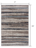 2 x 20 Blue and Beige Distressed Stripes Runner Rug