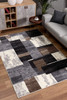 5 x 8 Brown Distressed Geometric Area Rug