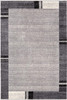 4 x 6 Gray Modern Bordered Area Rug