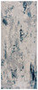 2 x 15 Blue and Ivory Abstract Strokes Runner Rug