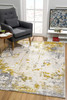 2 x 13 Gold and Gray Abstract Runner Rug