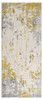 2 x 13 Gold and Gray Abstract Runner Rug