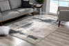 2 x 8 Cream and Gray Abstract Patches Runner Rug