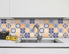 7" x 7" Yellow White and Blues Peel and Stick Removable Tiles