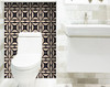 7" x 7" Intertwined Black and Cream Peel and Stick Removable Tiles