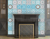 6" x 6" Sky Blue Mosaic Peel and Stick Removable Tiles