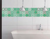 5" x 5" Green and White Mosaic Peel and Stick Removable Tiles