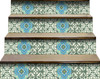 5" x 5" Sage and Aqua Floral Peel and Stick Removable Tiles