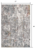 2 x 8 Gray and Ivory Abstract Runner Rug