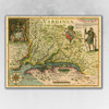 18" x 24" Map of Virginia c1627 Vintage  Poster Wall Art