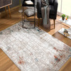 5 x 8 Gray and Ivory Abstract Branches Area Rug