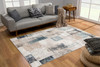 8 x 11 Blue and Ivory Distressed Diamonds Area Rug