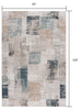 8 x 11 Blue and Ivory Distressed Diamonds Area Rug