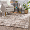 7 x 9 Ivory and Brown Retro Mod Area Rug