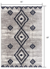 4 x 6 Gray and Navy Boho Chic Area Rug