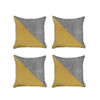 Set of 4 White and Yellow Diagonal Pillow Covers