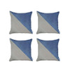 Set of 4 White and Blue Diagonal Pillow Covers