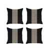 Set of 4 Black and Tan Houndstooth Pillow Covers