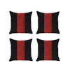 Set of 4 Black and Red Center Pillow Covers