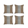 Set of 4 Brown and White Center Pillow Covers