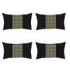 Set of 4 Yellow and Black Center Lumbar Pillow Covers