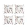 Set of 4 White Boho Chic Printed Pillow Covers